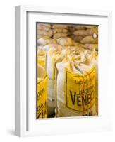 Colombia, Caldas, Manizales, Hacienda Venecia, Coffee in Sisal Bags Ready for Export-Jane Sweeney-Framed Photographic Print