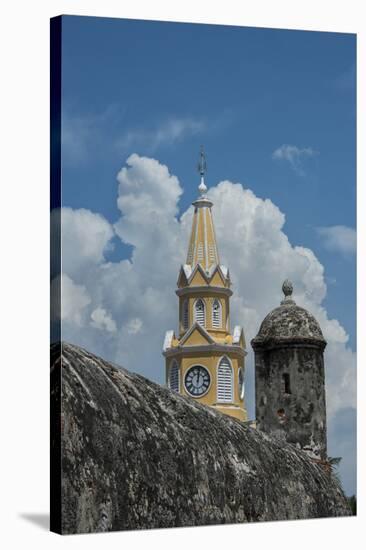 Colombia, Cartagena. 'Old City' the historic city center, UNESCO. Clock Tower, aka Torre del Reloj -Cindy Miller Hopkins-Stretched Canvas