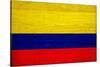 Colombia Flag Design with Wood Patterning - Flags of the World Series-Philippe Hugonnard-Stretched Canvas