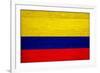 Colombia Flag Design with Wood Patterning - Flags of the World Series-Philippe Hugonnard-Framed Art Print