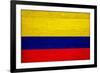 Colombia Flag Design with Wood Patterning - Flags of the World Series-Philippe Hugonnard-Framed Art Print