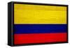 Colombia Flag Design with Wood Patterning - Flags of the World Series-Philippe Hugonnard-Framed Stretched Canvas