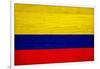 Colombia Flag Design with Wood Patterning - Flags of the World Series-Philippe Hugonnard-Framed Art Print