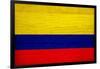 Colombia Flag Design with Wood Patterning - Flags of the World Series-Philippe Hugonnard-Framed Art Print