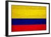 Colombia Flag Design with Wood Patterning - Flags of the World Series-Philippe Hugonnard-Framed Art Print
