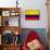 Colombia Flag Design with Wood Patterning - Flags of the World Series-Philippe Hugonnard-Mounted Art Print displayed on a wall