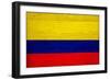 Colombia Flag Design with Wood Patterning - Flags of the World Series-Philippe Hugonnard-Framed Premium Giclee Print