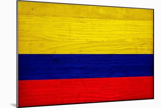 Colombia Flag Design with Wood Patterning - Flags of the World Series-Philippe Hugonnard-Mounted Premium Giclee Print