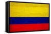 Colombia Flag Design with Wood Patterning - Flags of the World Series-Philippe Hugonnard-Framed Stretched Canvas