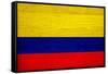 Colombia Flag Design with Wood Patterning - Flags of the World Series-Philippe Hugonnard-Framed Stretched Canvas