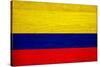 Colombia Flag Design with Wood Patterning - Flags of the World Series-Philippe Hugonnard-Stretched Canvas