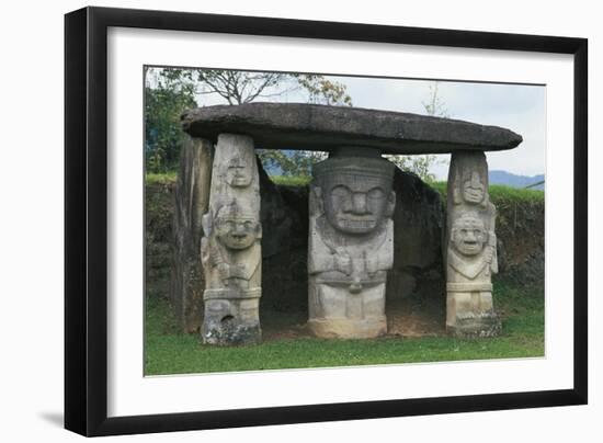 Colombia, Huila Department, San Agustin, Archeological Park, Dolmen with Caryatids-null-Framed Giclee Print