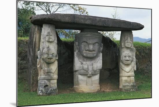 Colombia, Huila Department, San Agustin, Archeological Park, Dolmen with Caryatids-null-Mounted Giclee Print