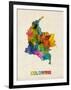 Colombia Watercolor Map-Michael Tompsett-Framed Art Print