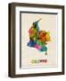 Colombia Watercolor Map-Michael Tompsett-Framed Art Print