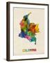 Colombia Watercolor Map-Michael Tompsett-Framed Art Print