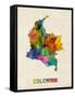 Colombia Watercolor Map-Michael Tompsett-Framed Stretched Canvas