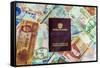 Colombian Passport and Money-jkraft5-Framed Stretched Canvas