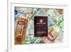 Colombian Passport and Money-jkraft5-Framed Photographic Print