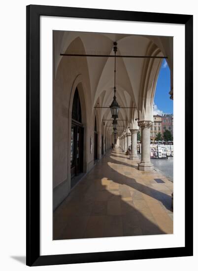 Colonade Along the Side of Sukiennice, the Renaisssance Cloth Hall-null-Framed Premium Photographic Print