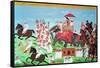 Colonel James Todd Travelling by Elephant Through Rajasthan with His Cavalry and Sepoys (Gouache)-null-Framed Stretched Canvas