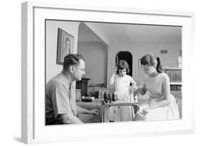 Colonel John Paul Stapp at Home Playing Chess with His Family, Dayton, Oh, 1959-Franci Miller-Framed Photographic Print