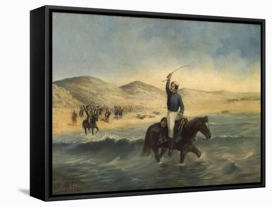 Colonel Juan Pascal Pringles on Horseback During the Battle of Chancay of 1825-null-Framed Stretched Canvas