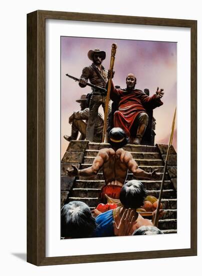 Colonel Percy Fawcett Being Worshipped as a White Prince-null-Framed Giclee Print