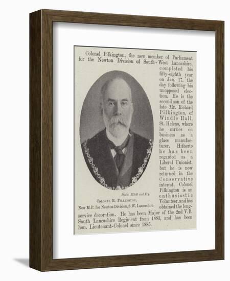 Colonel R Pilkington, New Mp for Newton Division, Sw Lancashire-null-Framed Giclee Print