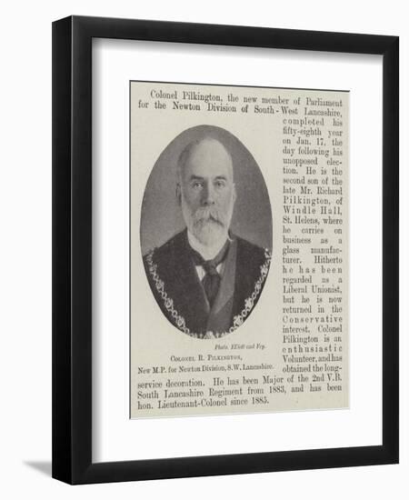 Colonel R Pilkington, New Mp for Newton Division, Sw Lancashire-null-Framed Giclee Print