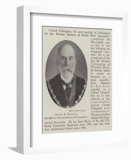 Colonel R Pilkington, New Mp for Newton Division, Sw Lancashire-null-Framed Giclee Print