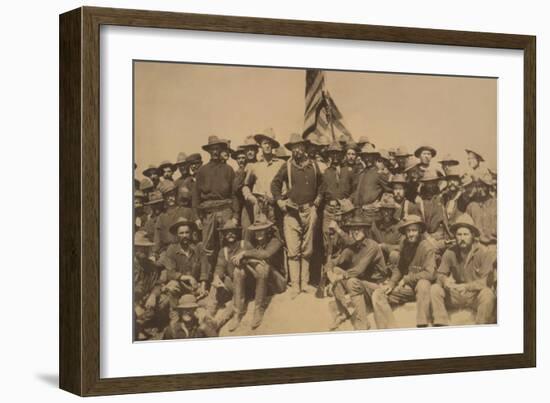 Colonel Roosevelt and His Rough Riders at Top of the Hill Which They Captured, Battle of San Juan-null-Framed Art Print
