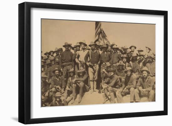 Colonel Roosevelt and His Rough Riders at Top of the Hill Which They Captured, Battle of San Juan-null-Framed Art Print