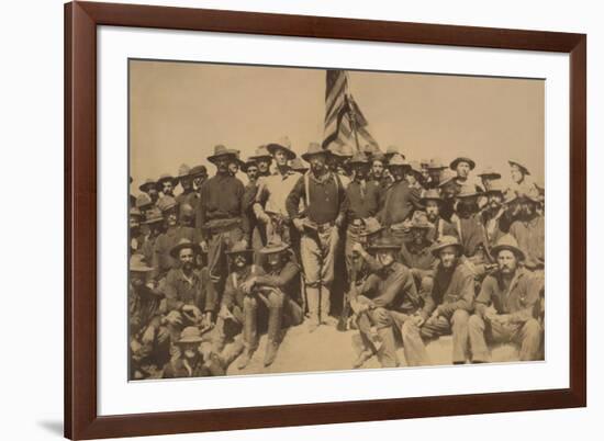 Colonel Roosevelt and His Rough Riders at Top of the Hill Which They Captured, Battle of San Juan-null-Framed Premium Giclee Print