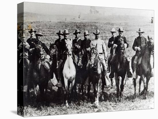 Colonel Theodore Roosevelt and his Rough Riders, 1st Volunteer Cavalry, 1898-null-Stretched Canvas