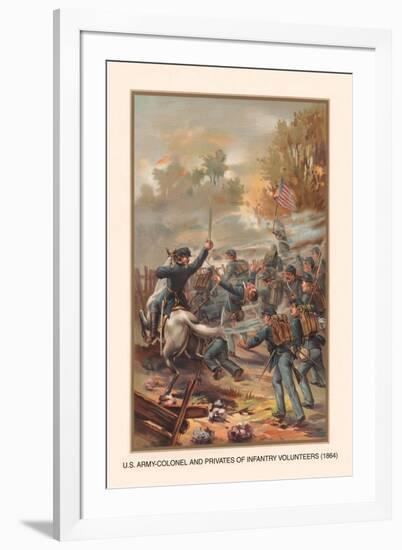 Colonels and Privates of Infantry Volunteers, 1864-Arthur Wagner-Framed Art Print