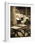 Colonia Del Sacramento, Cafe Table and Old Car, Uruguay-Walter Bibikow-Framed Photographic Print