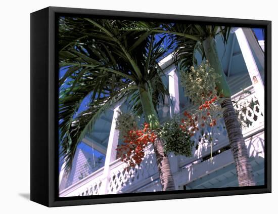 Colonial Architecture and Palm Details, Key West, Florida, USA-David Herbig-Framed Stretched Canvas