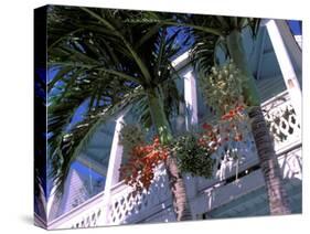 Colonial Architecture and Palm Details, Key West, Florida, USA-David Herbig-Stretched Canvas