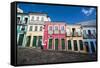 Colonial Architecture in the Pelourinho-Michael Runkel-Framed Stretched Canvas