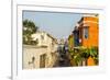 Colonial architecture in the UNESCO World Heritage Site area, Cartagena, Colombia, South America-Michael Runkel-Framed Photographic Print