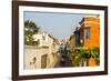 Colonial architecture in the UNESCO World Heritage Site area, Cartagena, Colombia, South America-Michael Runkel-Framed Photographic Print