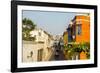 Colonial architecture in the UNESCO World Heritage Site area, Cartagena, Colombia, South America-Michael Runkel-Framed Photographic Print