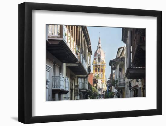 Colonial architecture in the UNESCO World Heritage Site area, Cartagena, Colombia, South America-Michael Runkel-Framed Photographic Print