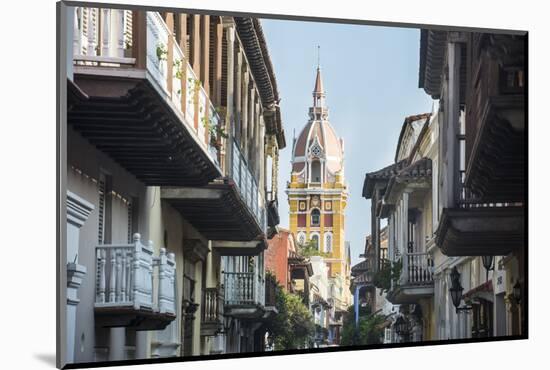 Colonial architecture in the UNESCO World Heritage Site area, Cartagena, Colombia, South America-Michael Runkel-Mounted Photographic Print