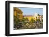 Colonial architecture on Plaza Santa Teresa, in the UNESCO World Heritage Site area, Cartagena, Col-Michael Runkel-Framed Photographic Print