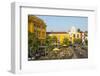 Colonial architecture on Plaza Santa Teresa, in the UNESCO World Heritage Site area, Cartagena, Col-Michael Runkel-Framed Photographic Print