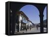 Colonial Balconies, Plaza De Armas, Cuzco, Peru, South America-Christopher Rennie-Framed Stretched Canvas