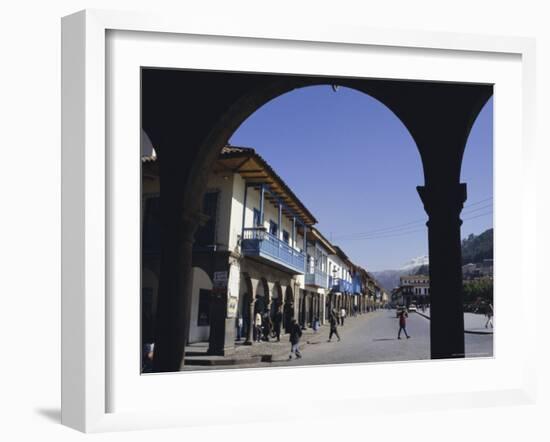Colonial Balconies, Plaza De Armas, Cuzco, Peru, South America-Christopher Rennie-Framed Photographic Print