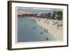 Colonial Beach, VA - Sunbathing & Swimming Scene-Lantern Press-Framed Art Print